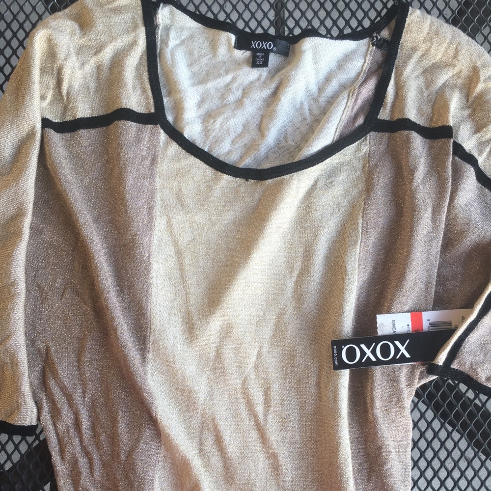 nude gold blouse sweater top